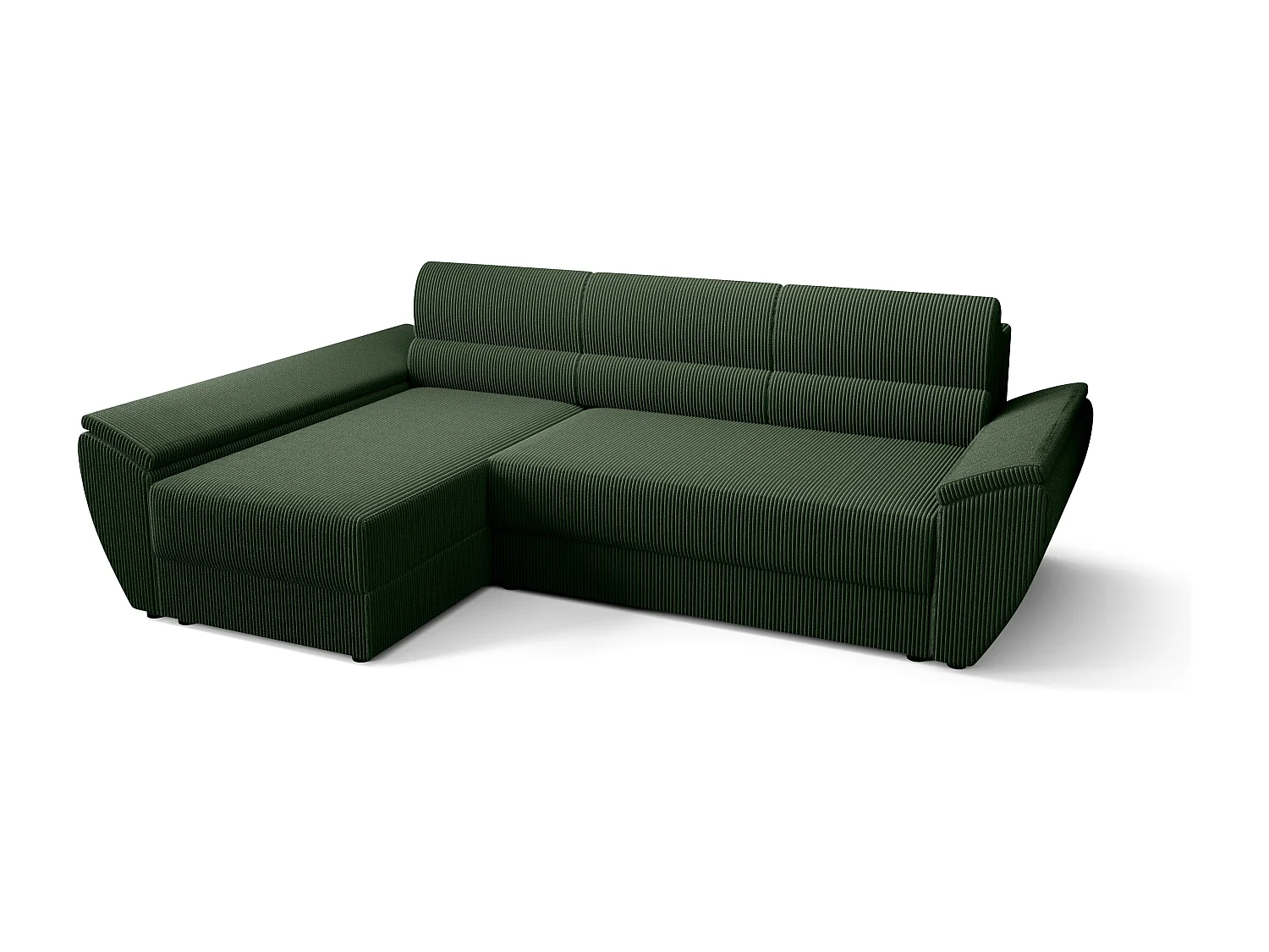 BEDANTE Ecksofa L REBI L3 Poso 14 Links mit Schlaffunktion, Grün, L-Form, Sofa mit Stauraum, Bettkasten, Wohnzimmersofa, Couch, Sofa, Bettsofa