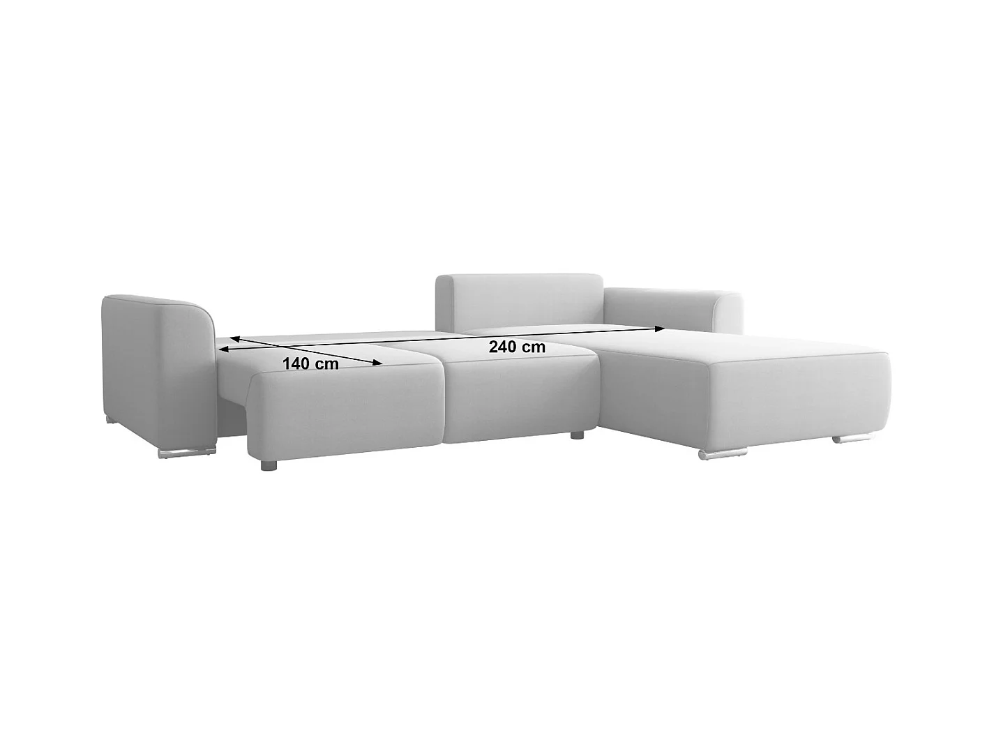 BEDANTE Ecksofa mit Schlaffunktion GUSTO L Monolith 85 Links