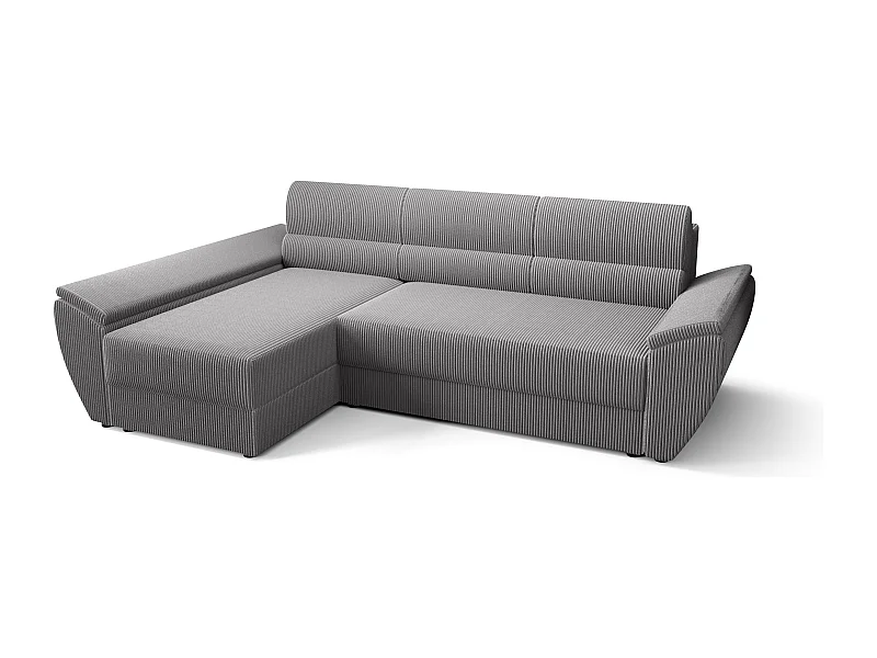 BEDANTE Canapé d’angle L REBI L3 Poso 110 Gauche avec fonction lit, gris clair, en forme de L