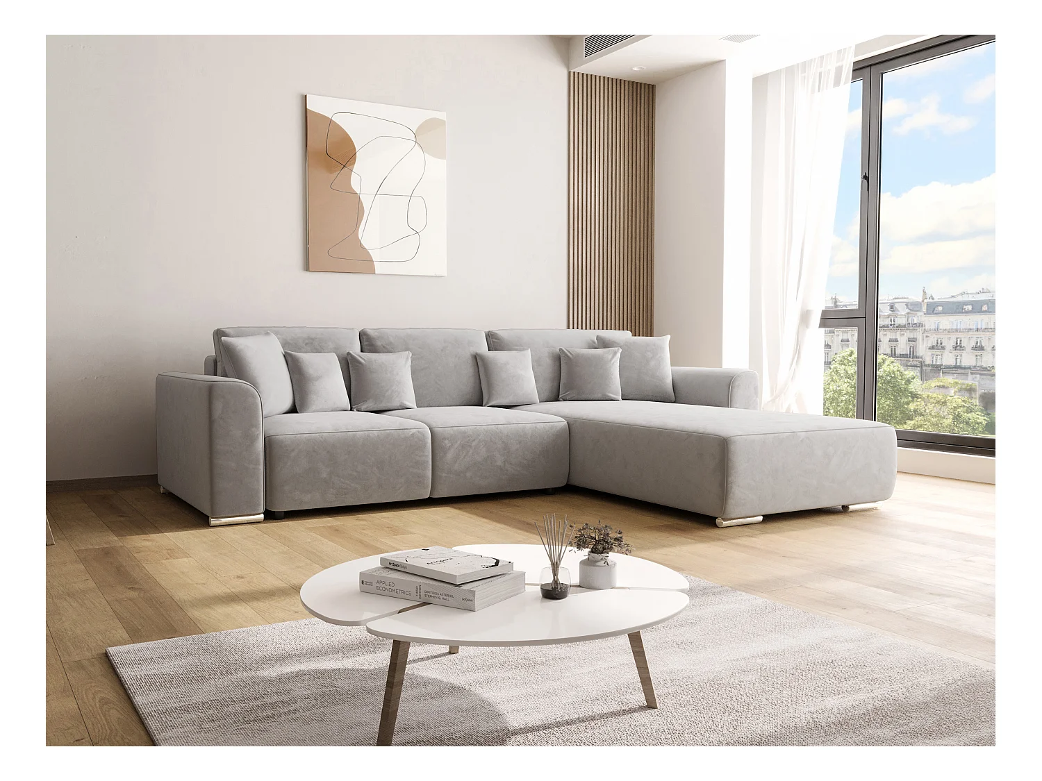 BEDANTE Ecksofa mit Schlaffunktion GUSTO L Monolith 84 Rechts