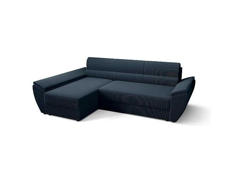 BEDANTE Ecksofa L REBI L3 Poso 05 Links mit Schlaffunktion, Dunkelblau, L-Form, Sofa mit Stauraum, Bettkasten, Wohnzimmersofa, Couch, Sofa, Bettsofa