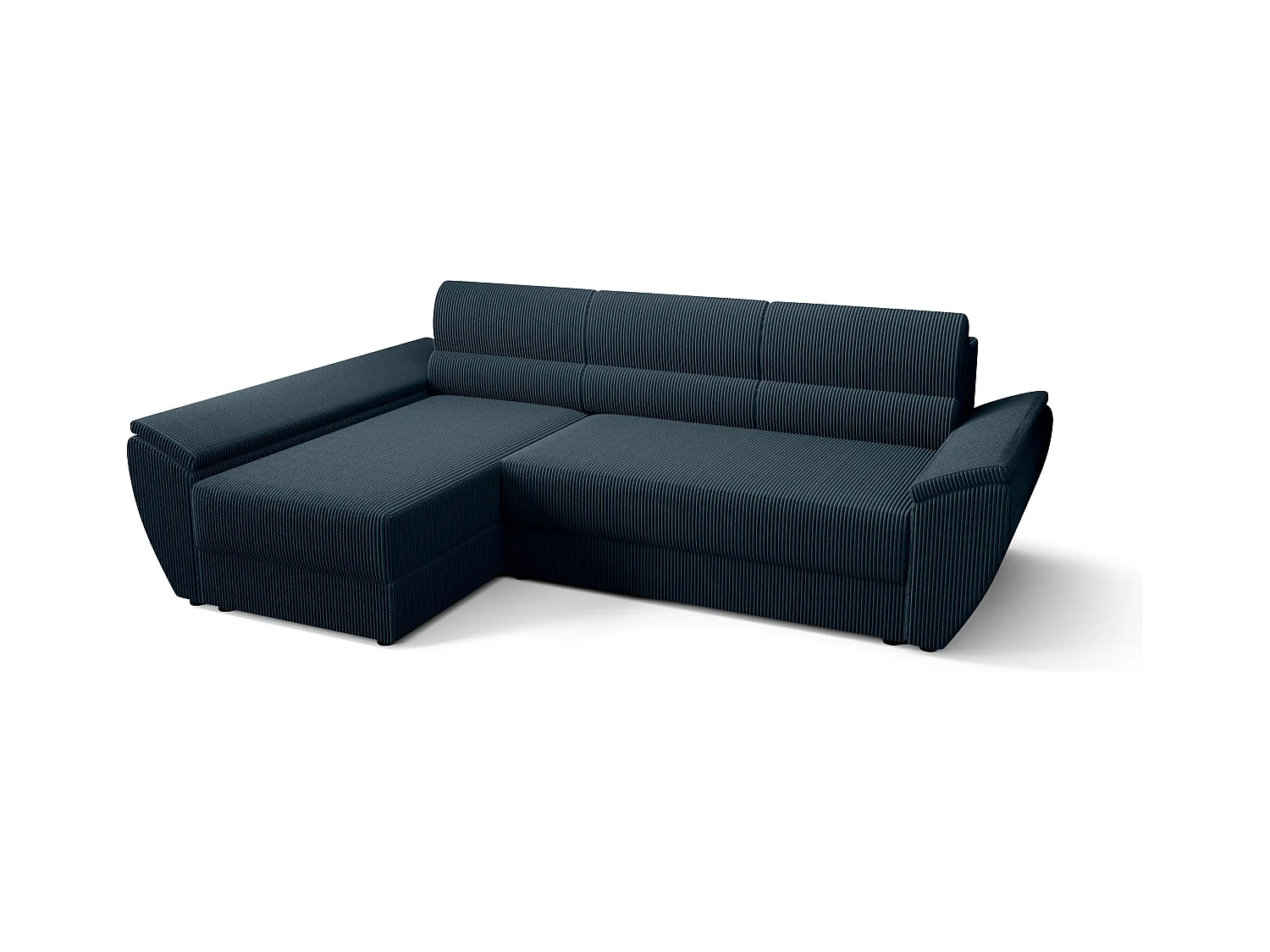 BEDANTE Ecksofa L REBI L3 Poso 05 Links mit Schlaffunktion, Dunkelblau, L-Form, Sofa mit Stauraum, Bettkasten, Wohnzimmersofa, Couch, Sofa, Bettsofa