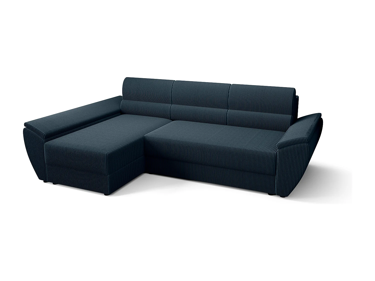 BEDANTE Ecksofa L REBI L3 Poso 05 Links mit Schlaffunktion, Dunkelblau, L-Form, Sofa mit Stauraum, Bettkasten, Wohnzimmersofa, Couch, Sofa, Bettsofa