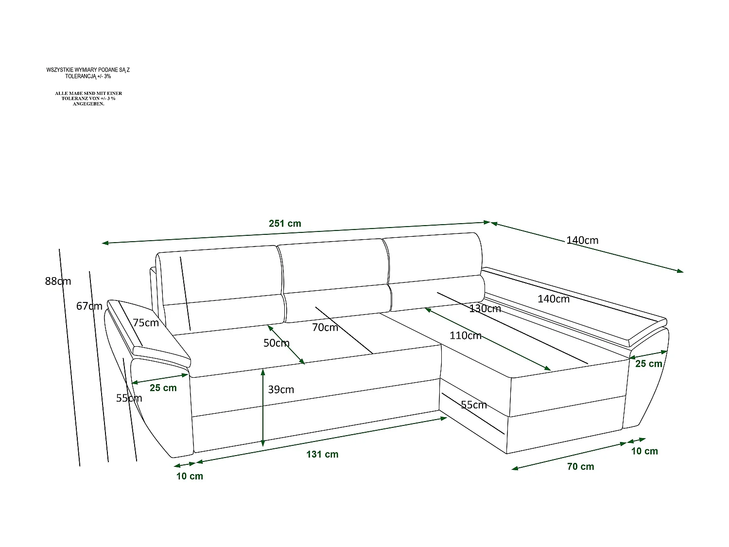 BEDANTE Ecksofa L REBI L3 Poso 05 Links mit Schlaffunktion, Dunkelblau, L-Form, Sofa mit Stauraum, Bettkasten, Wohnzimmersofa, Couch, Sofa, Bettsofa