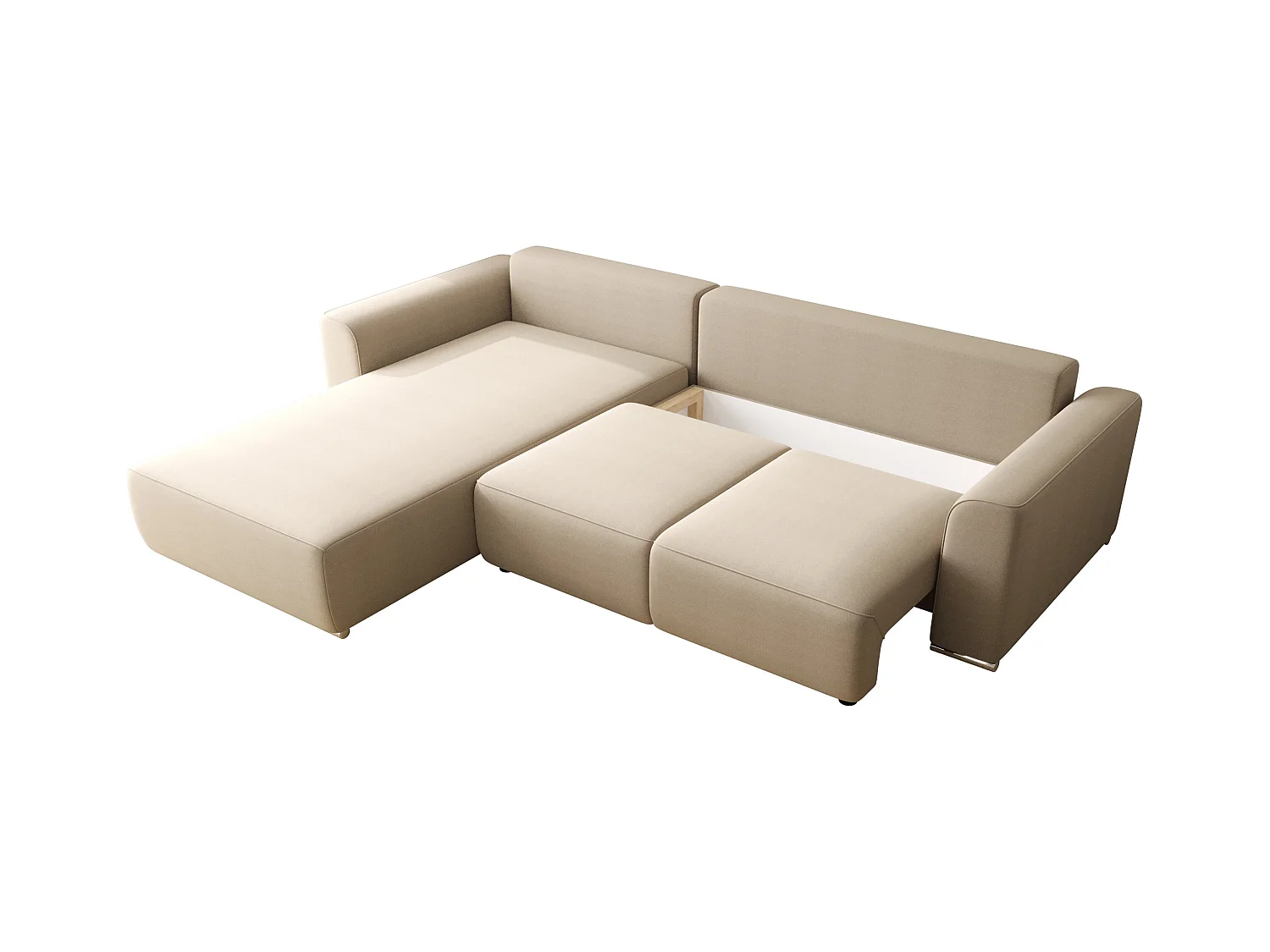 BEDANTE Canapé d'angle avec fonction de couchage GUSTO L Curio80 Gauche