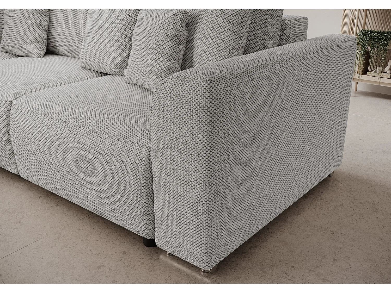 BEDANTE Canapé d'angle avec fonction de couchage GUSTO L Curio80 Gauche