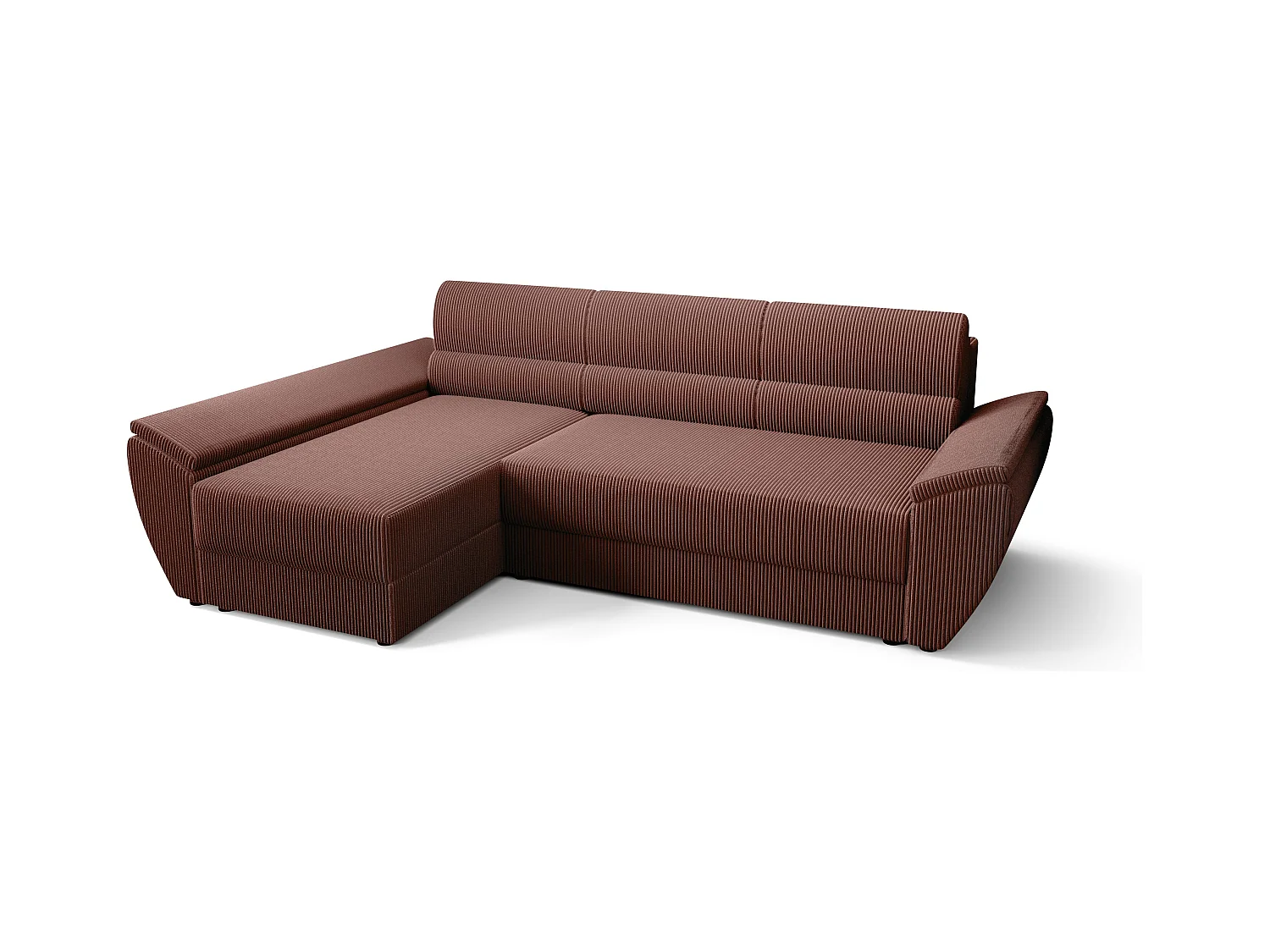 BEDANTE Ecksofa L REBI L3 Poso 29 Links mit Schlaffunktion, Koralle, L-Form, Sofa mit Stauraum, Bettkasten, Wohnzimmersofa, Couch, Sofa, Bettsofa