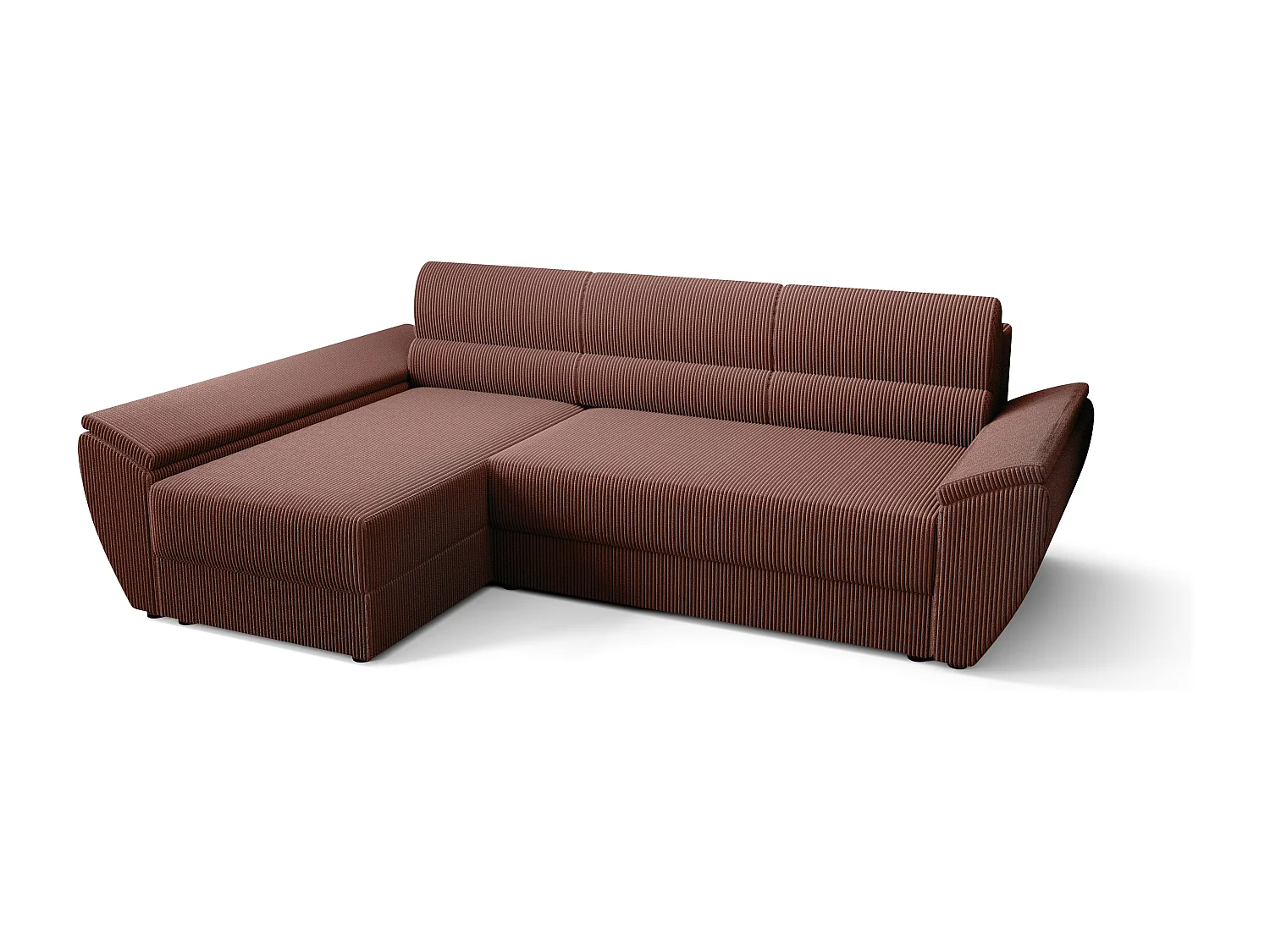 BEDANTE Hoekbank L REBI L3 Poso 29 Links met slaapfunctie, koraal, L-vorm, bank met opbergruimte, bedlade, woonkamerbank, bankstel, sofa, slaapbank