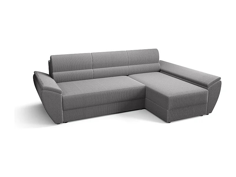 BEDANTE Ecksofa L REBI L3 Poso 110 Rechts mit Schlaffunktion, Hellgrau, L-Form, Sofa mit Stauraum, Bettkasten, Wohnzimmersofa, Couch, Sofa, Bettsofa