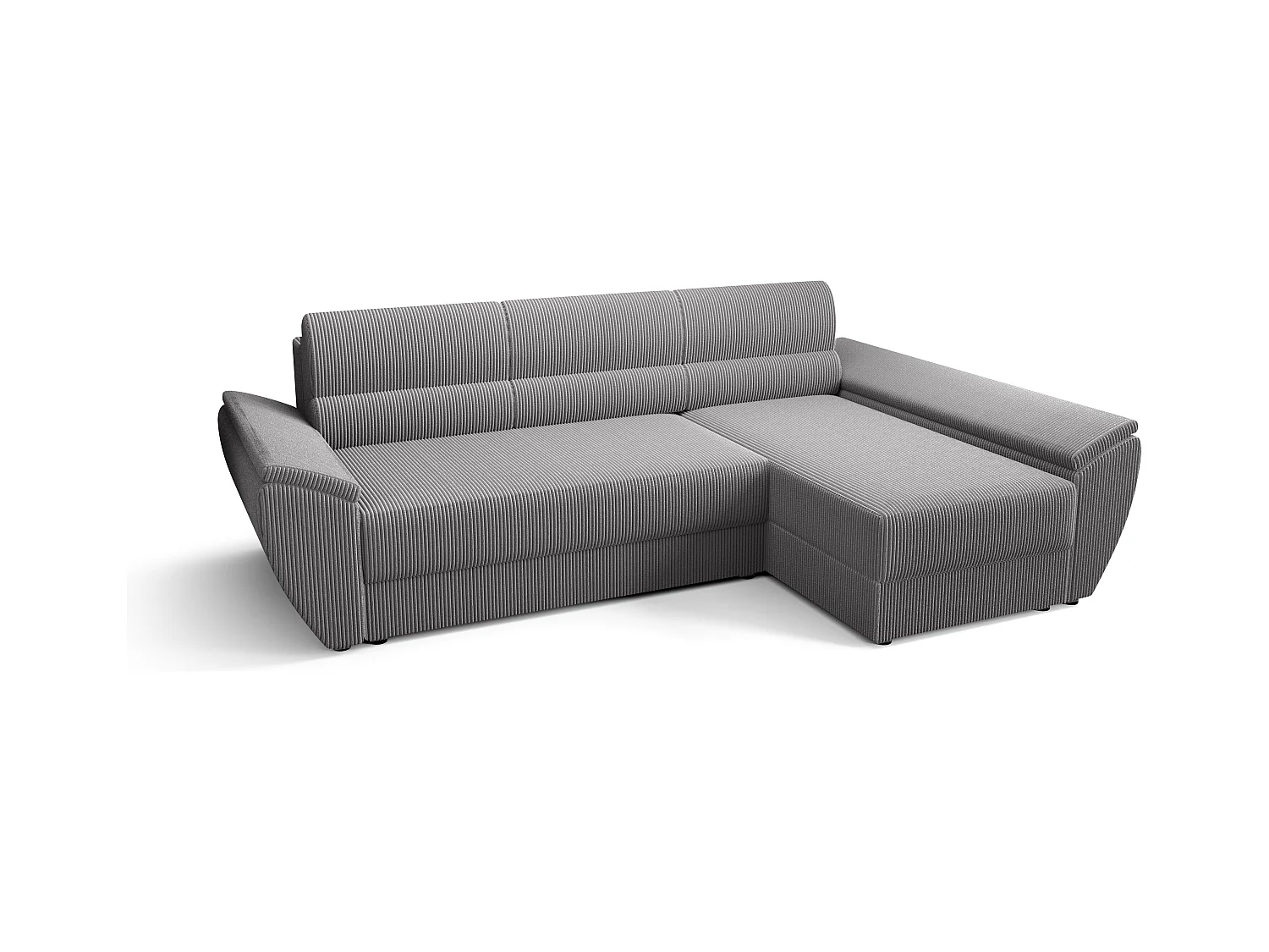 BEDANTE Ecksofa L REBI L3 Poso 110 Rechts mit Schlaffunktion, Hellgrau, L-Form, Sofa mit Stauraum, Bettkasten, Wohnzimmersofa, Couch, Sofa, Bettsofa