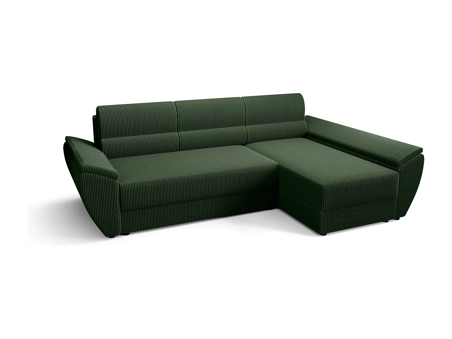 BEDANTE Ecksofa L REBI L3 Poso 14 Rechts mit Schlaffunktion, Grün, L-Form, Sofa mit Stauraum, Bettkasten, Wohnzimmersofa, Couch, Sofa, Bettsofa