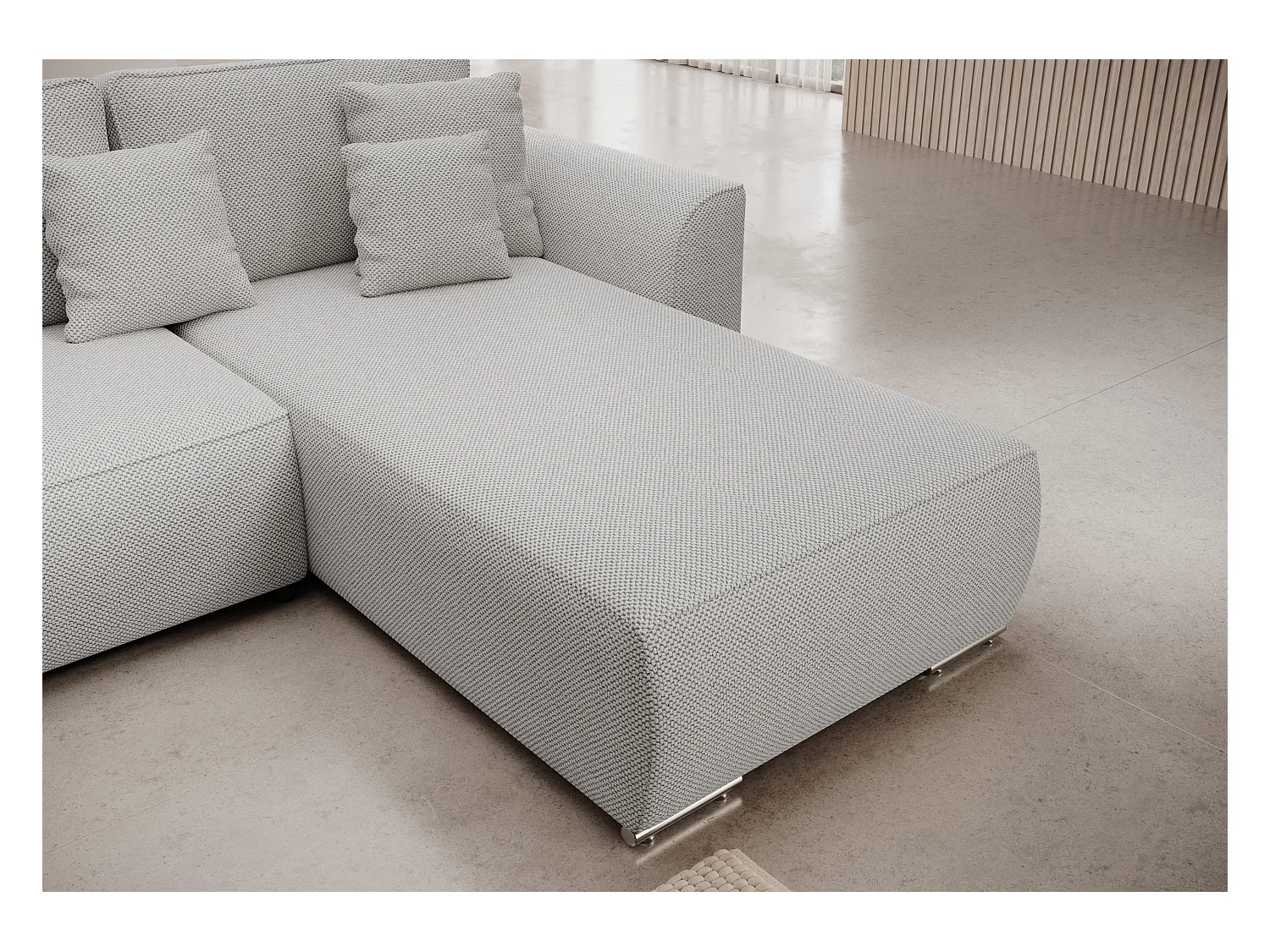 BEDANTE Canapé d'angle avec fonction de couchage GUSTO L Curio 80 Droite