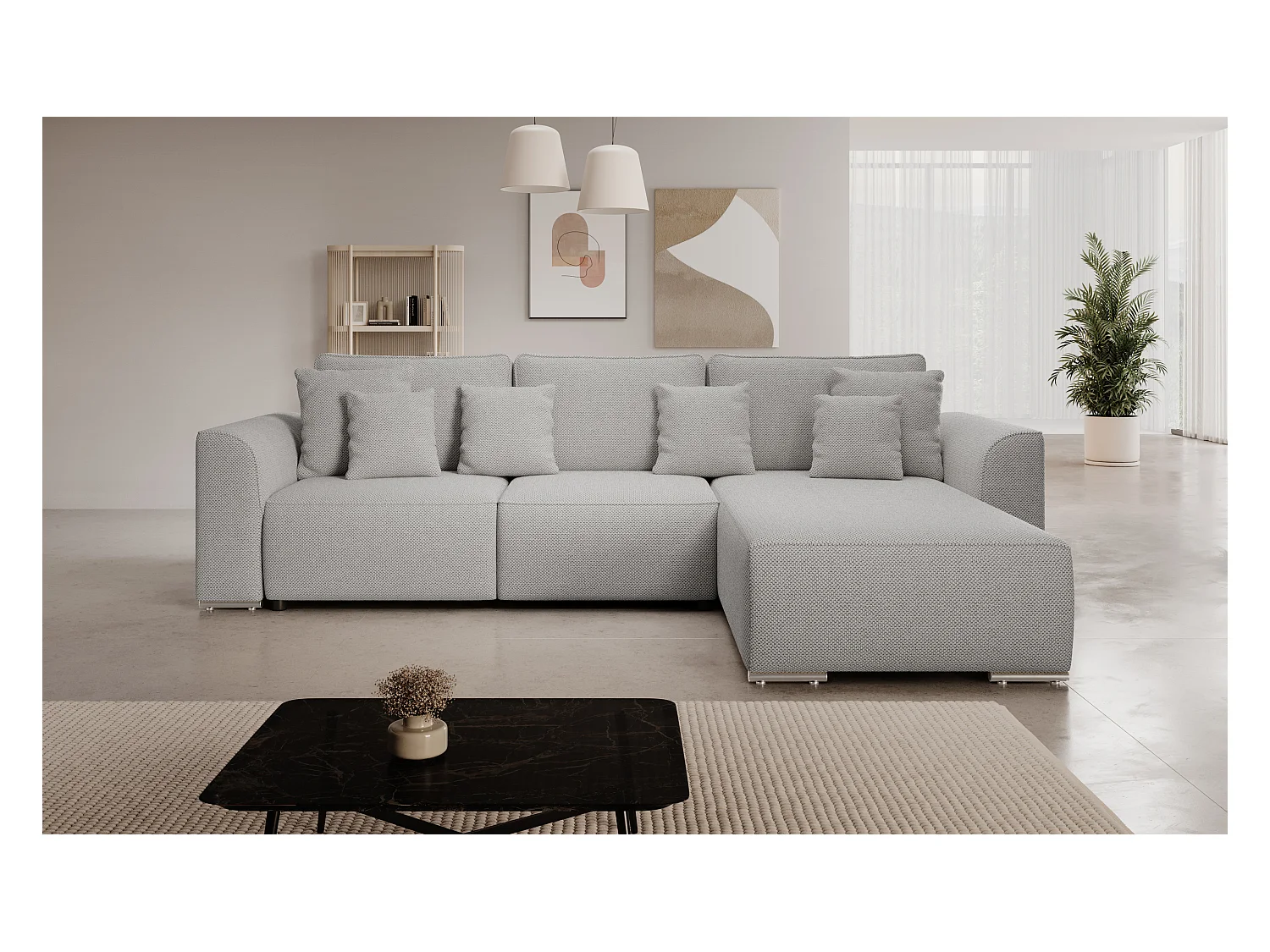 BEDANTE Ecksofa mit Schlaffunktion GUSTO L Curio 80 Rechts