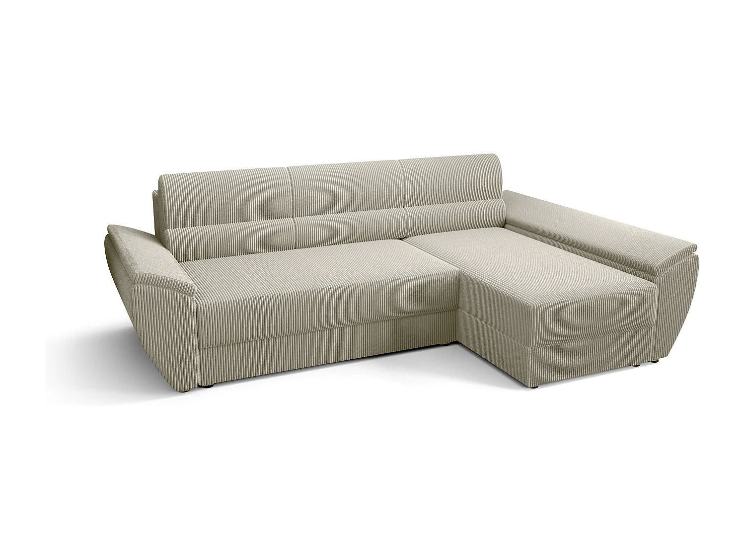 BEDANTE Ecksofa L REBI L3 Poso 100 Rechts mit Schlaffunktion, Beige, L-Form, Sofa mit Stauraum, Bettkasten, Wohnzimmersofa, Couch, Sofa, Bettsofa