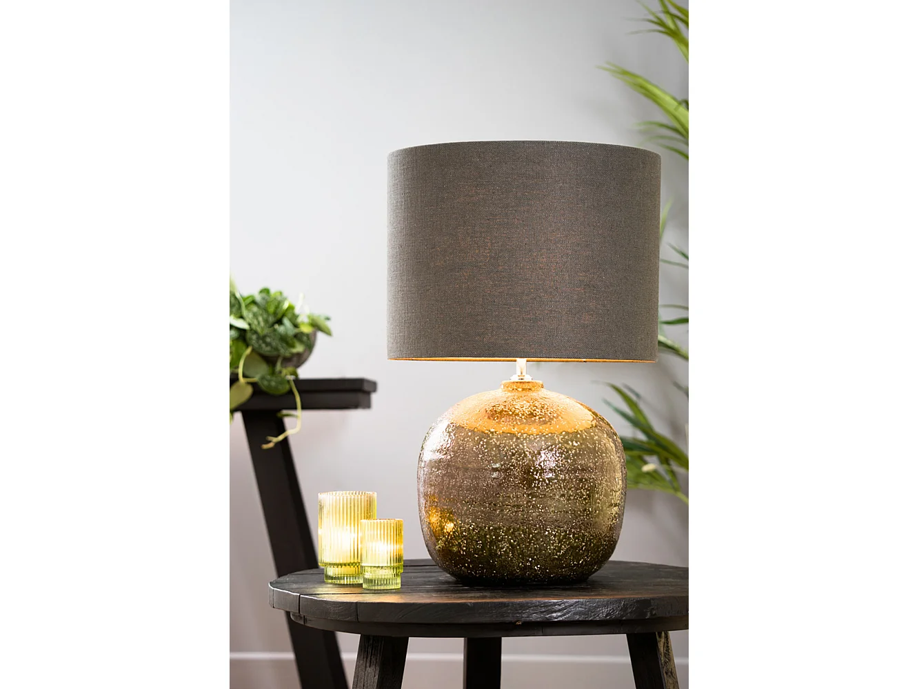 Abat-jour LIVIGNO - Ø40x30cm - Gris