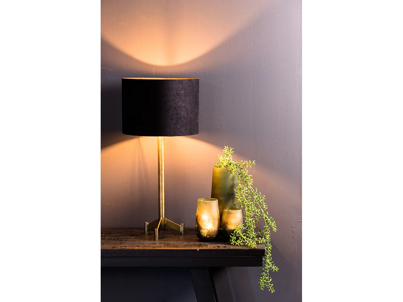 Abat-jour VELOURS - Ø25x18cm - Noir