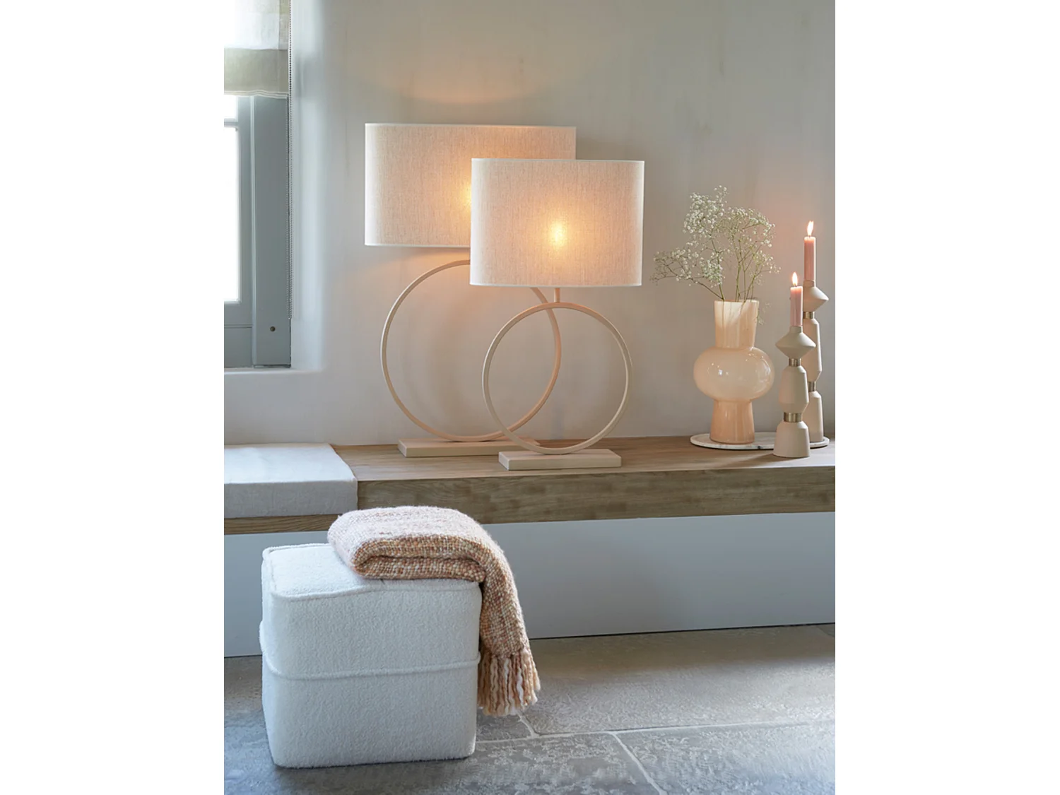 Abat-jour BRESKA - 58x24x32cm - Blanc