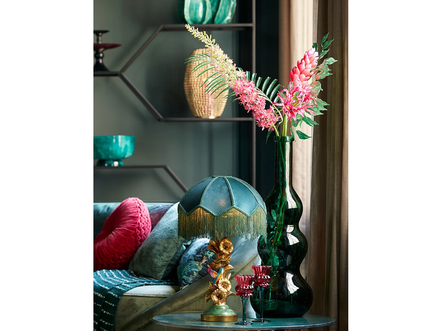 Abat-jour MALACIA - Ø35x26cm - Vert