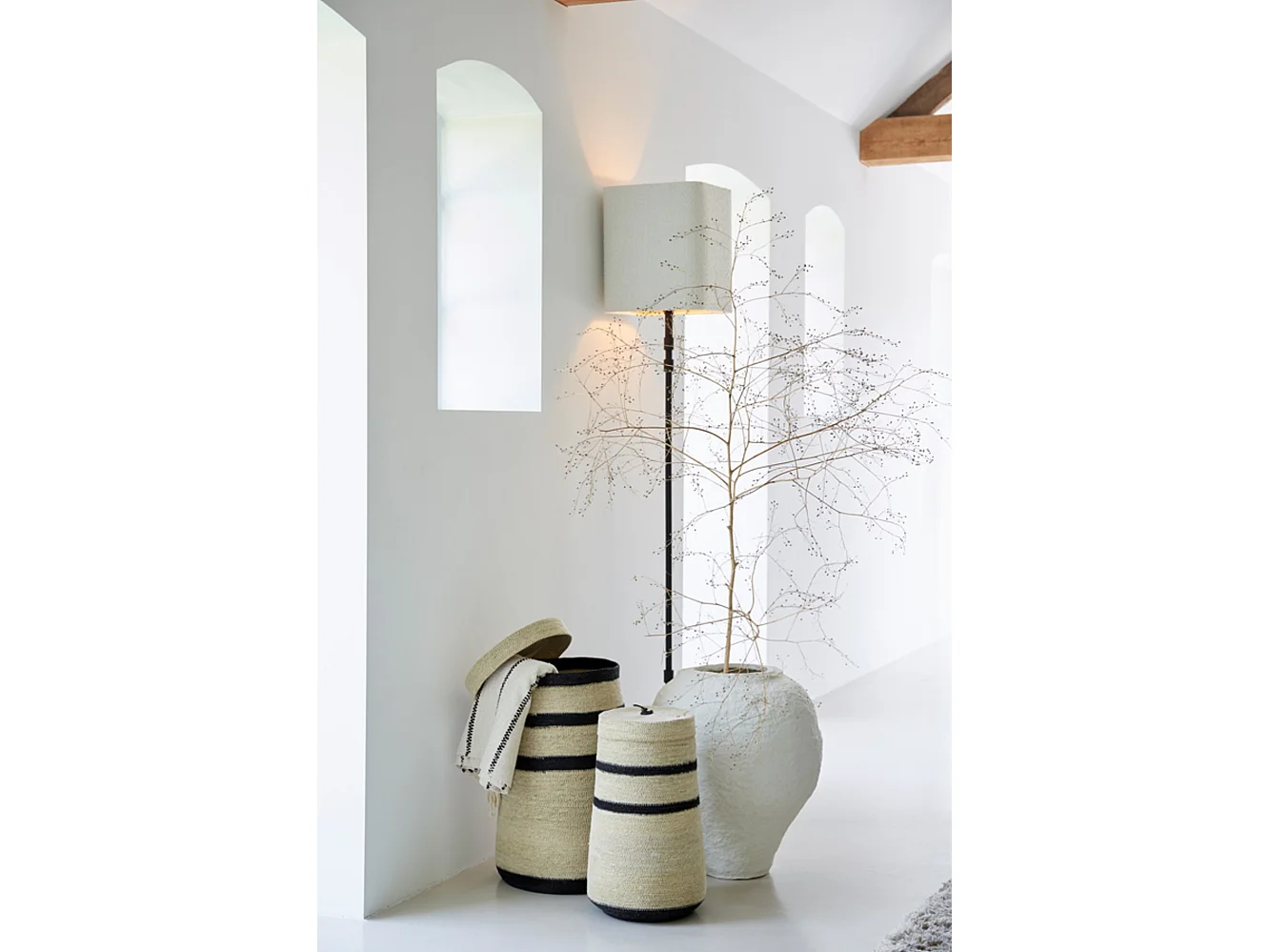 Abat-jour BOLERO - Ø30x35cm - Blanc