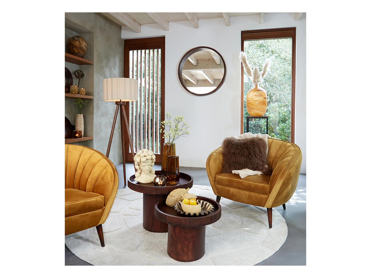 Pantalla DISLI - Ø40x25cm - Marrón