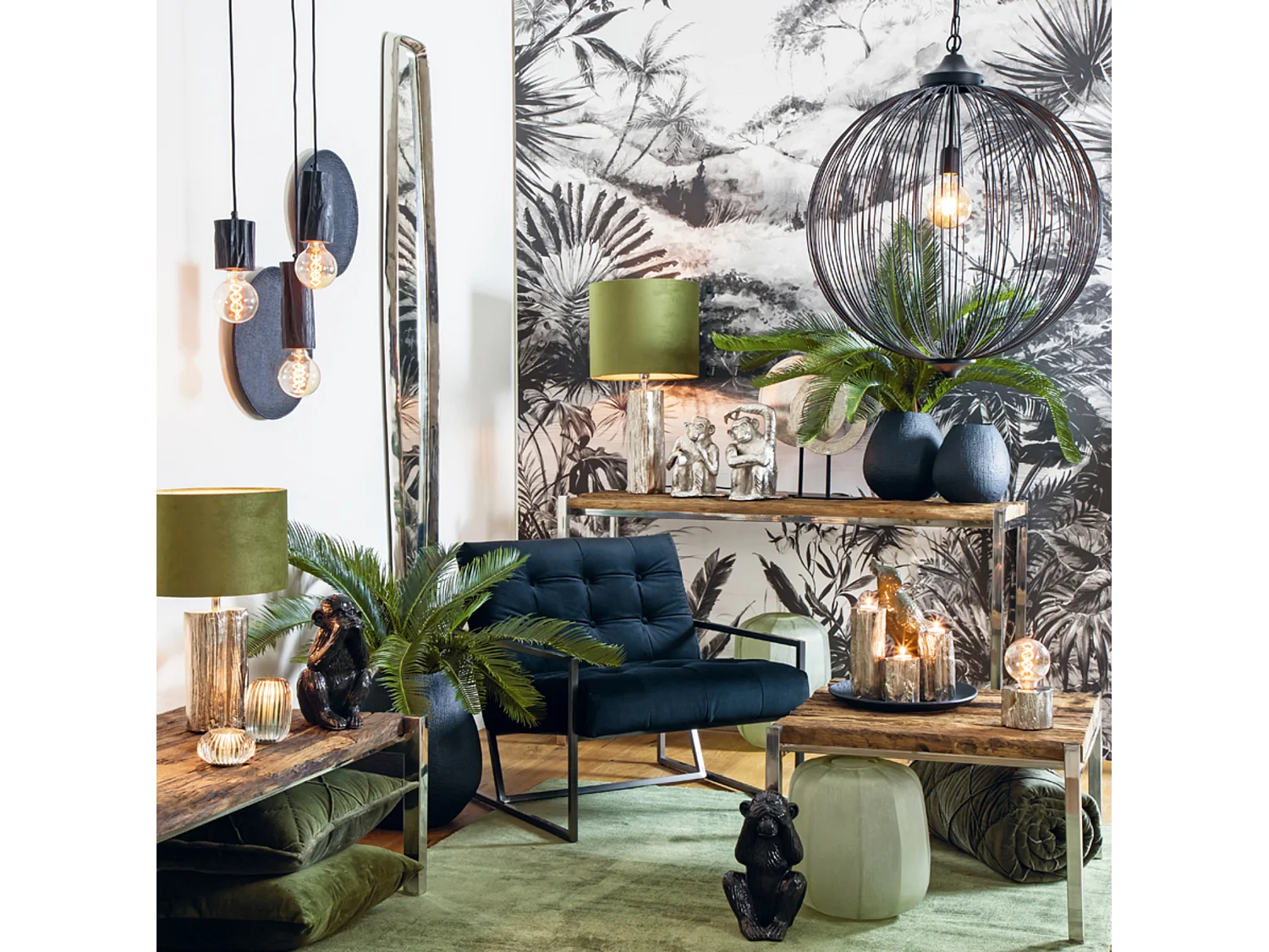 Abat-jour VELOURS - Ø30x21cm - Vert