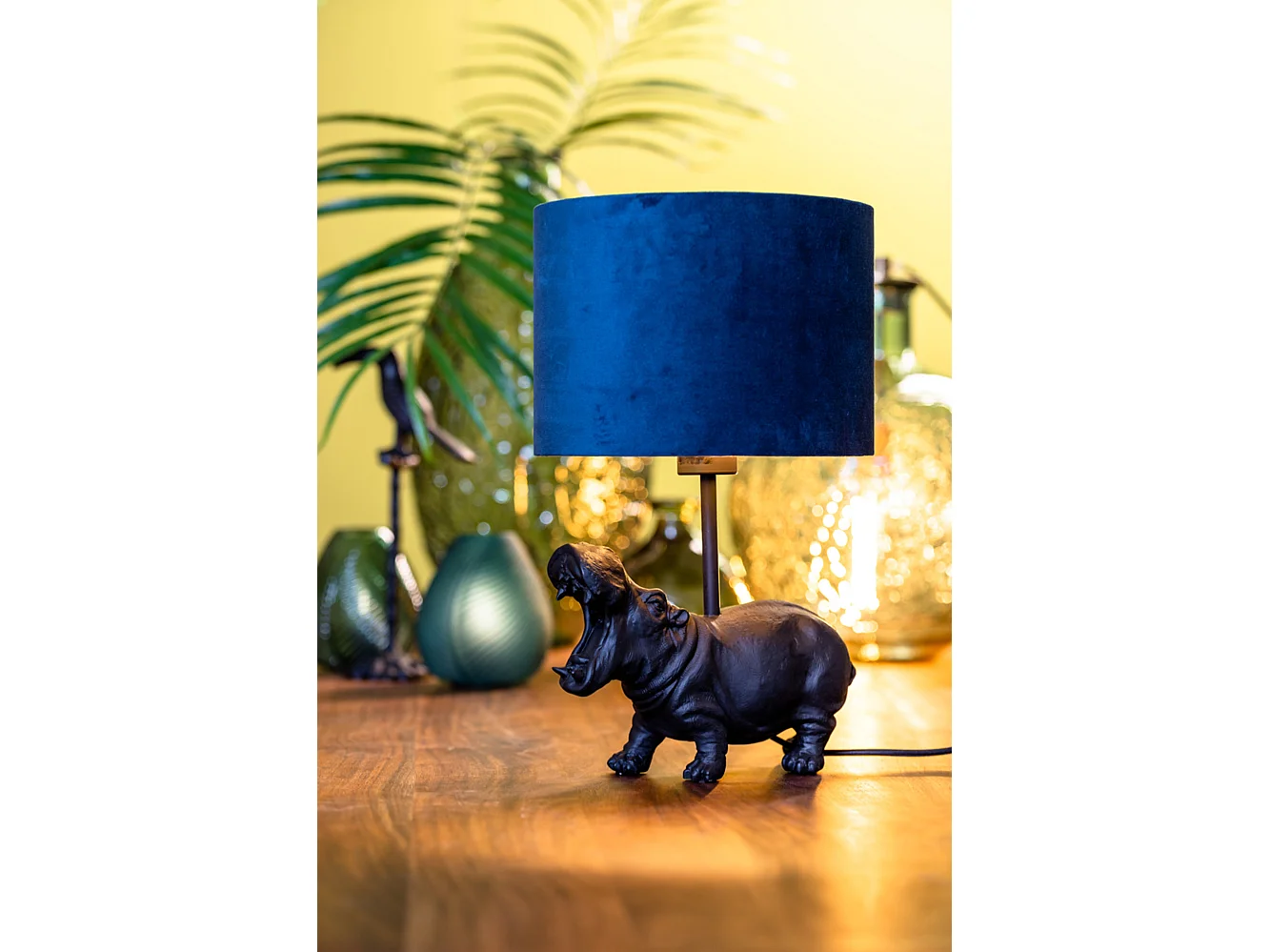 Lampenschirm VELOURS - Ø20x15cm - Blau