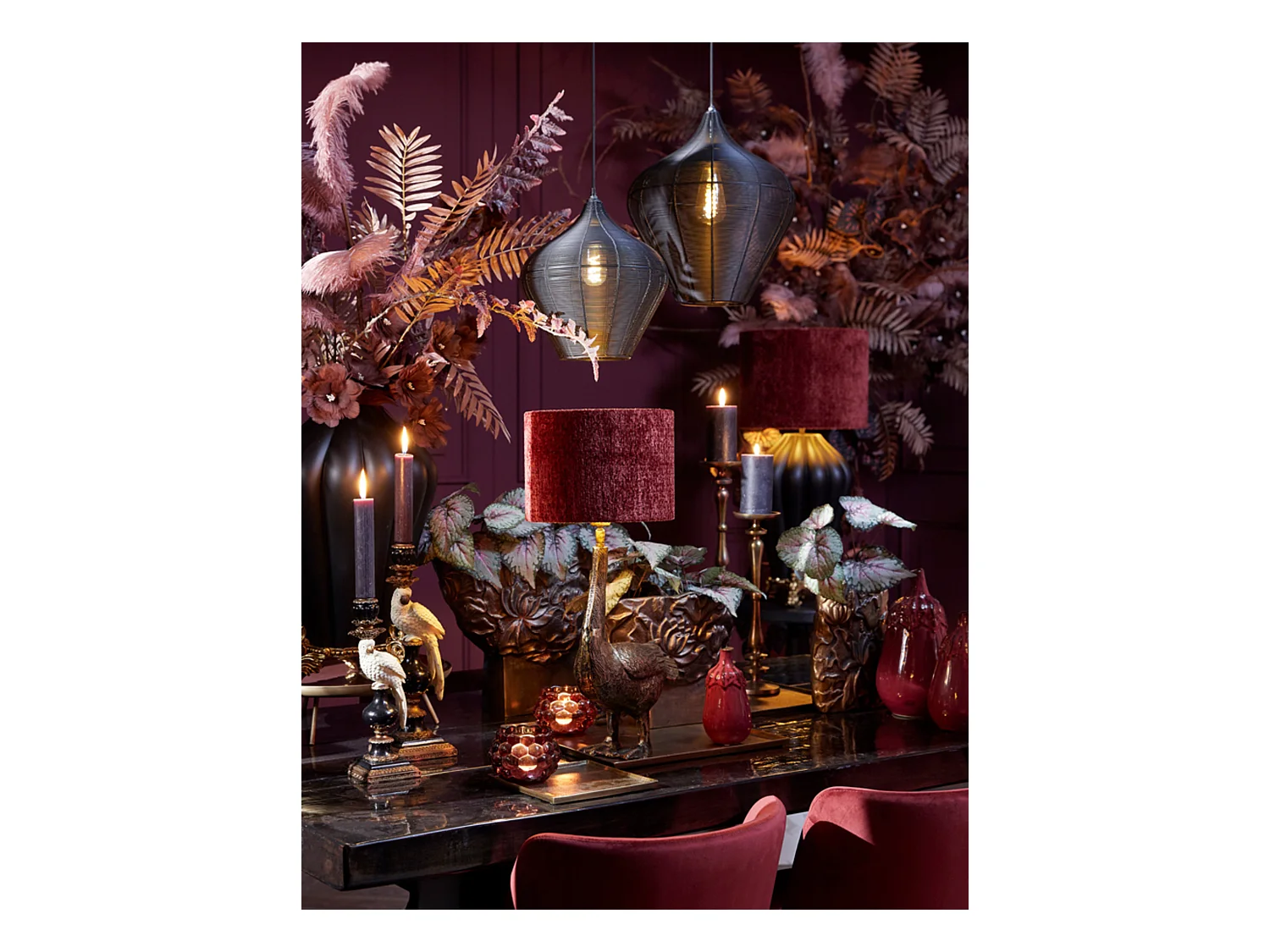 Pantalla RUBY - Ø40x30cm - Rojo