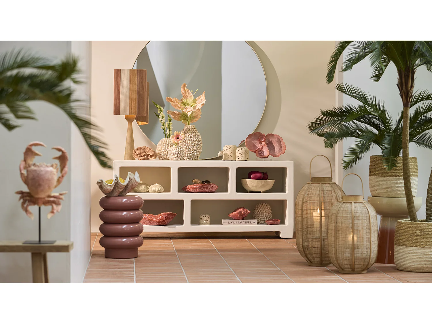 Abat-jour MEDAN - Ø25x36cm - Rouge