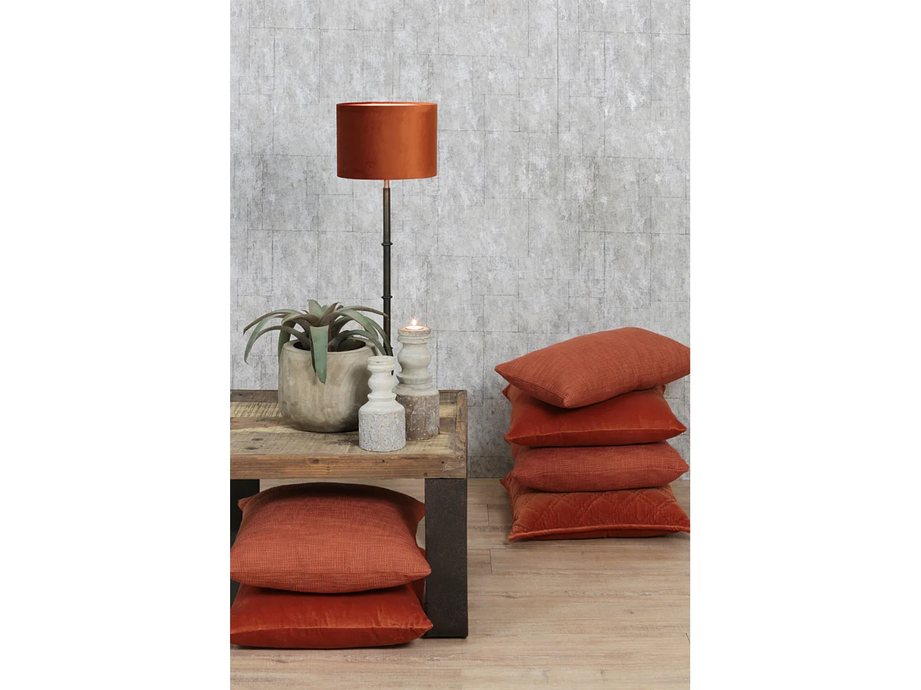 Abat-jour VELOURS - Ø20x15cm - Orange