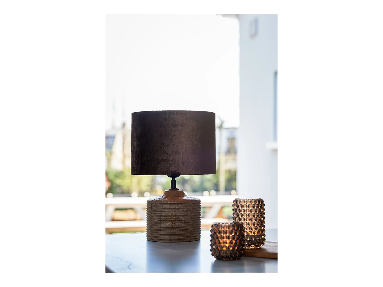 Lampenkap GEMSTONE - Ø25x18cm - Bruin