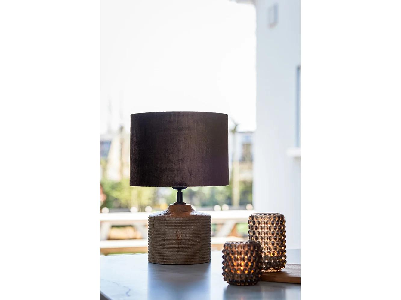 Lampenkap GEMSTONE - Ø25x18cm - Bruin