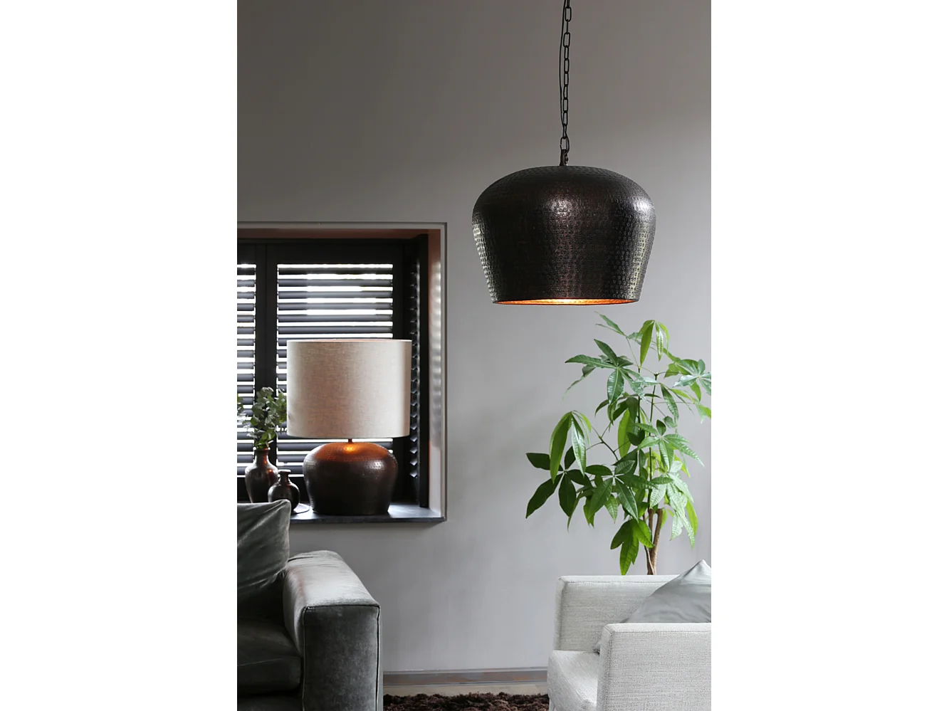 Lampenkap LIVIGNO - Ø50x38cm - Bruin