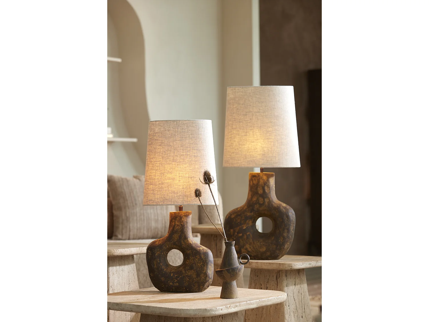 Abat-jour LIVIGNO - 35x30x36cm - Marron