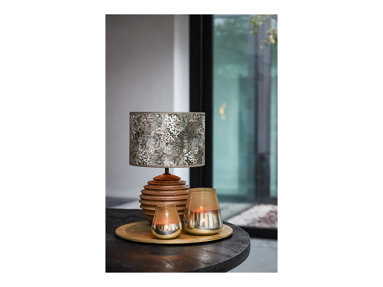 Abat-jour KEYON - Ø25x18cm - Marron