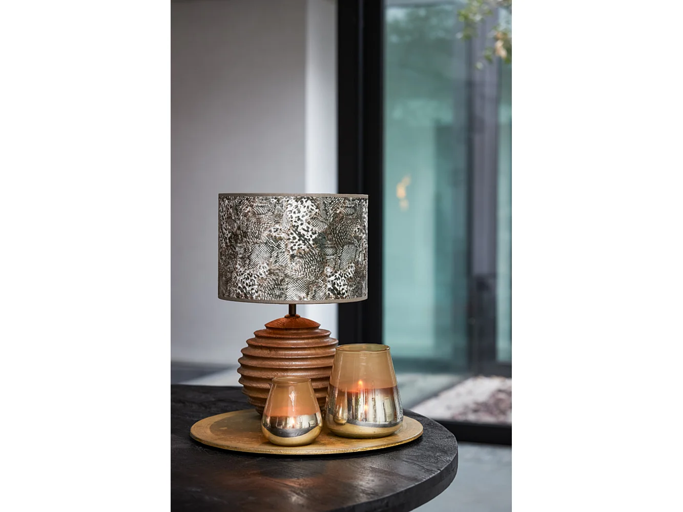 Abat-jour KEYON - Ø25x18cm - Marron