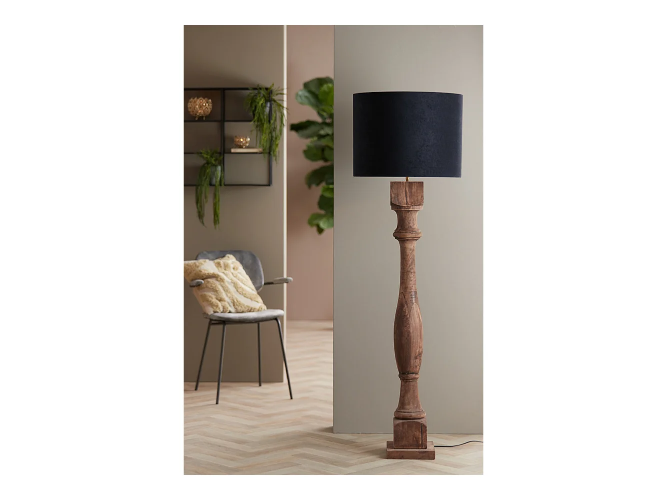 Lampenschirm VELOURS - Ø50x38cm - Schwarz