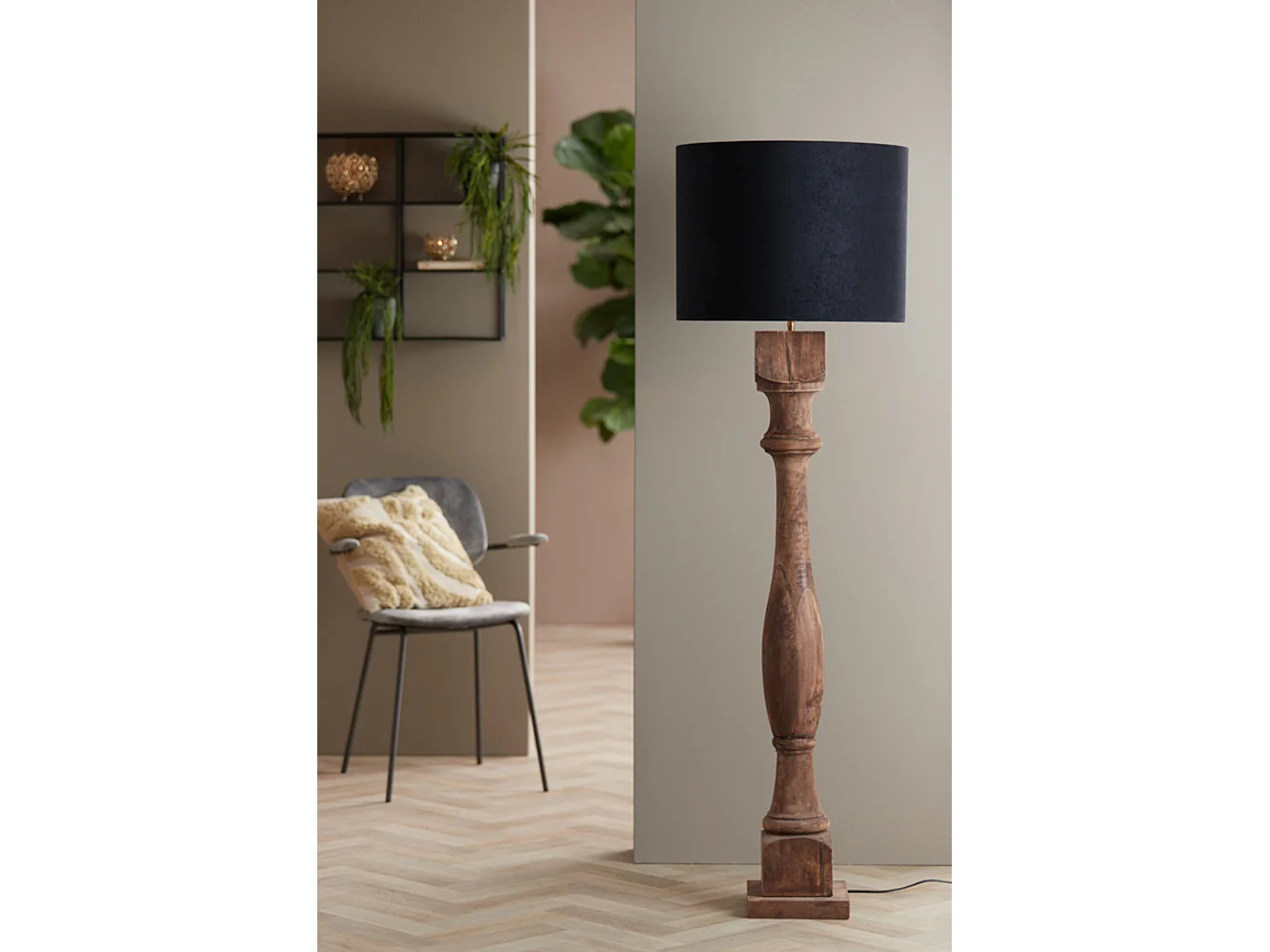 Abat-jour VELOURS - Ø50x38cm - Noir