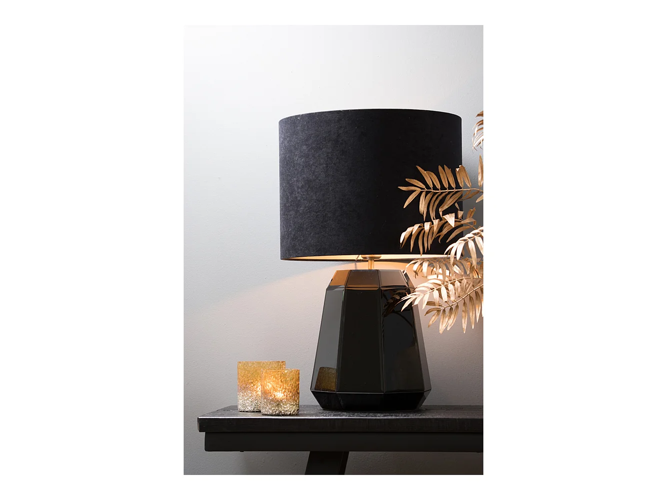 Abat-jour VELOURS - Ø40x30cm - Noir