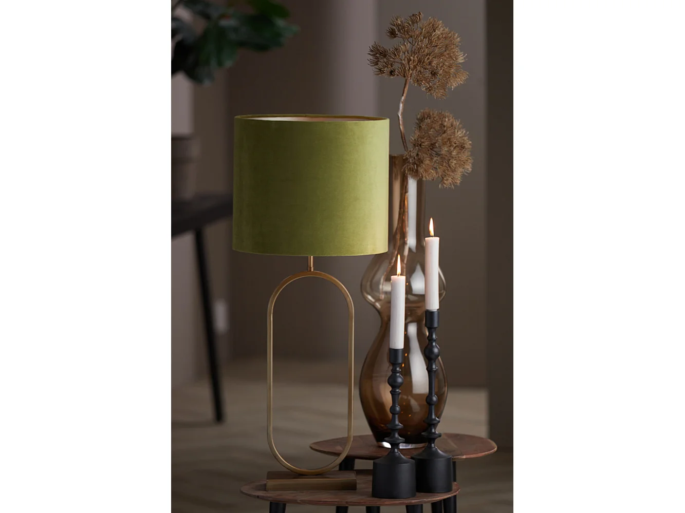 Abat-jour VELOURS - Ø35x30cm - Vert