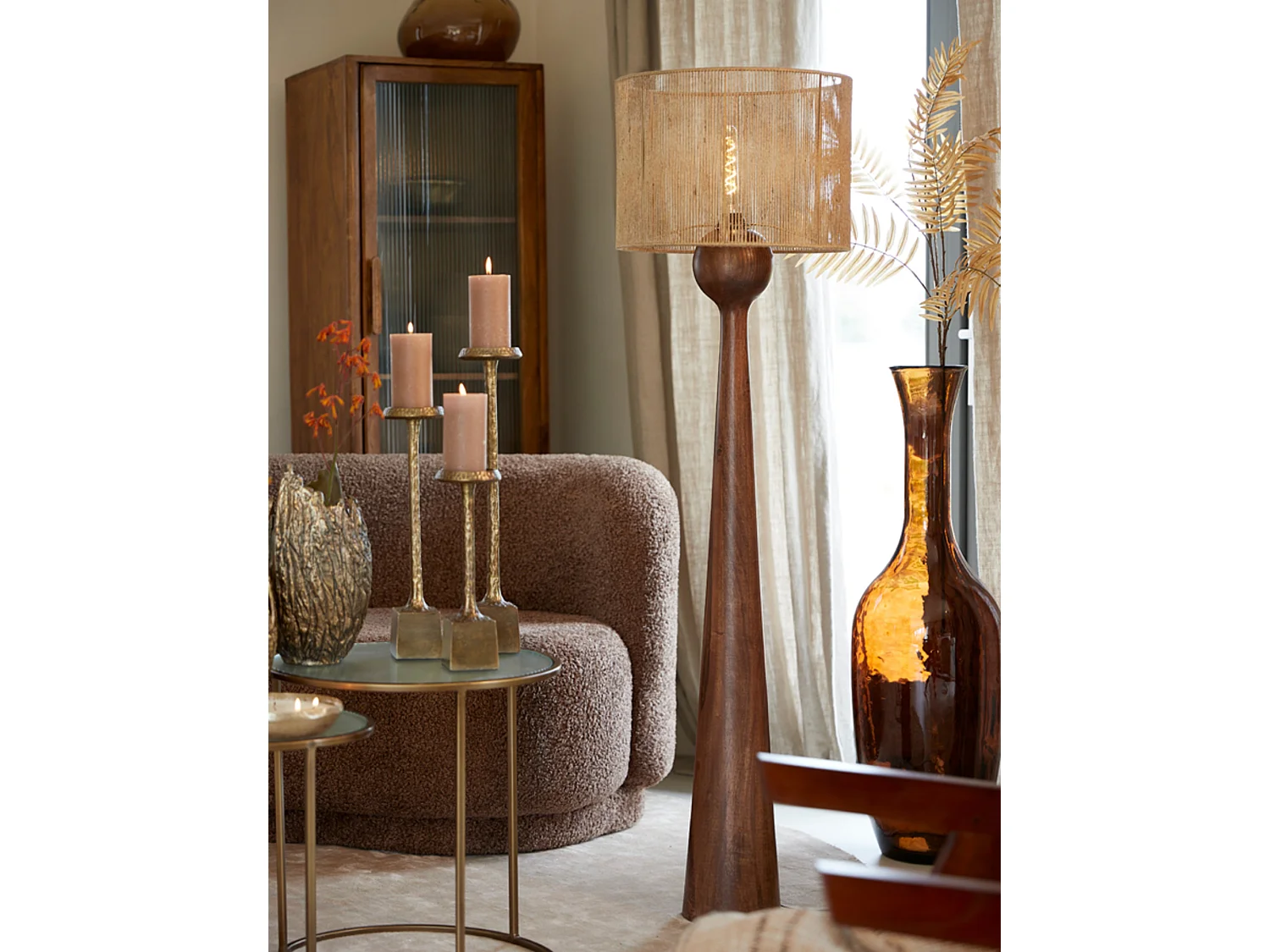 Abat-jour TOSSA - Ø40x30cm - Marron