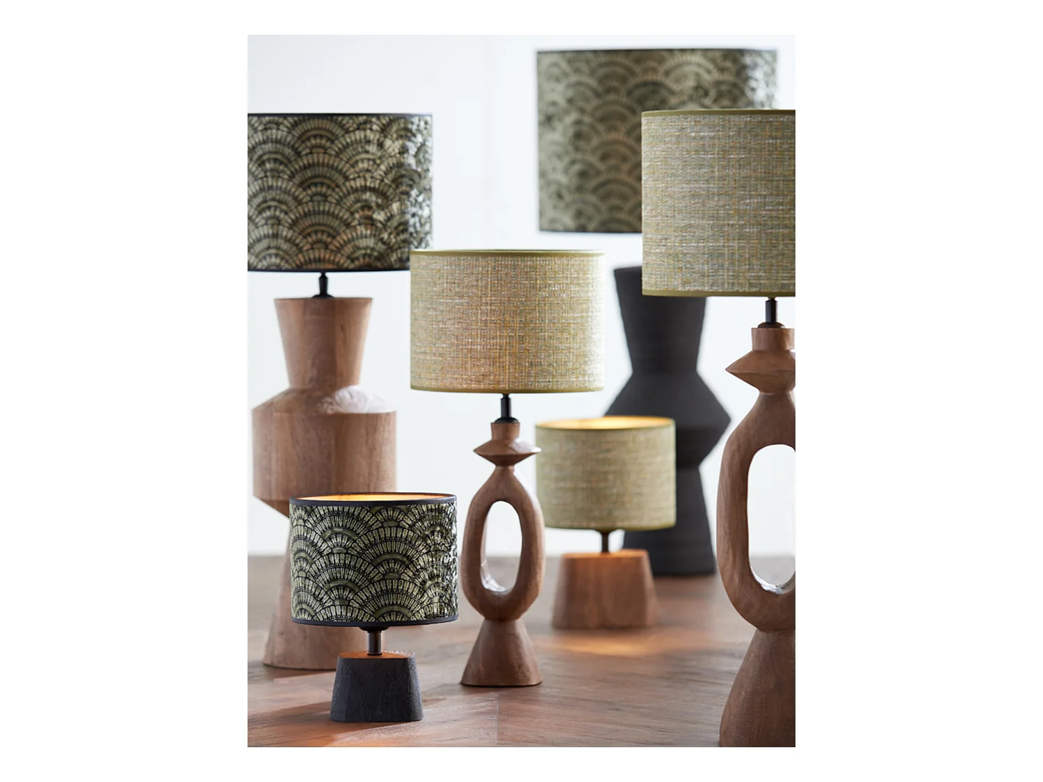 Abat-jour TWEED - Ø30x21cm - Vert