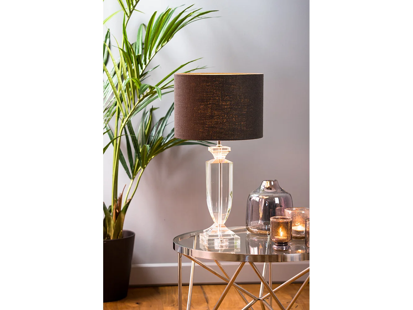 Abat-jour LIVIGNO - Ø30x21cm - Gris