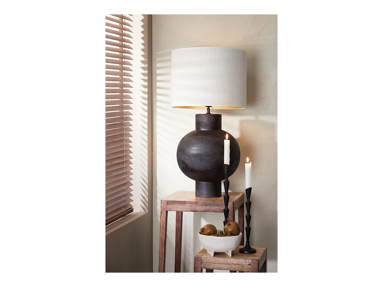 Abat-jour SAVERNA - Ø40x30cm - Blanc