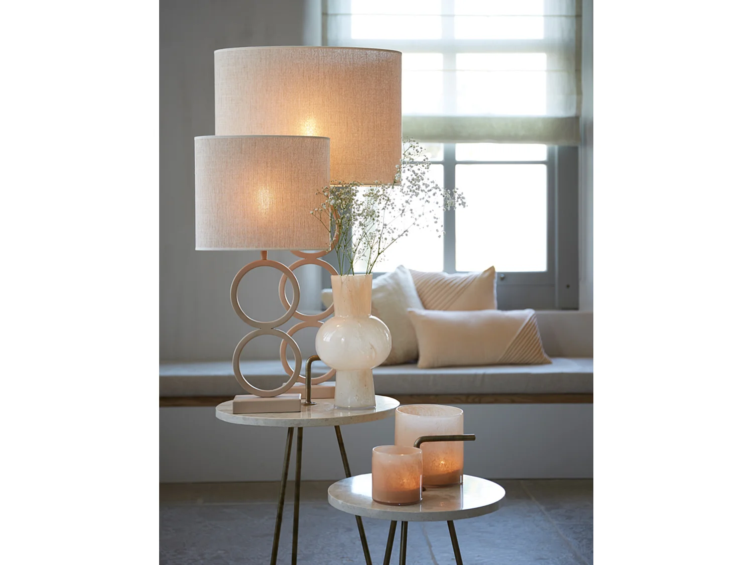 Abat-jour BRESKA - 38x17,5x28cm - Blanc