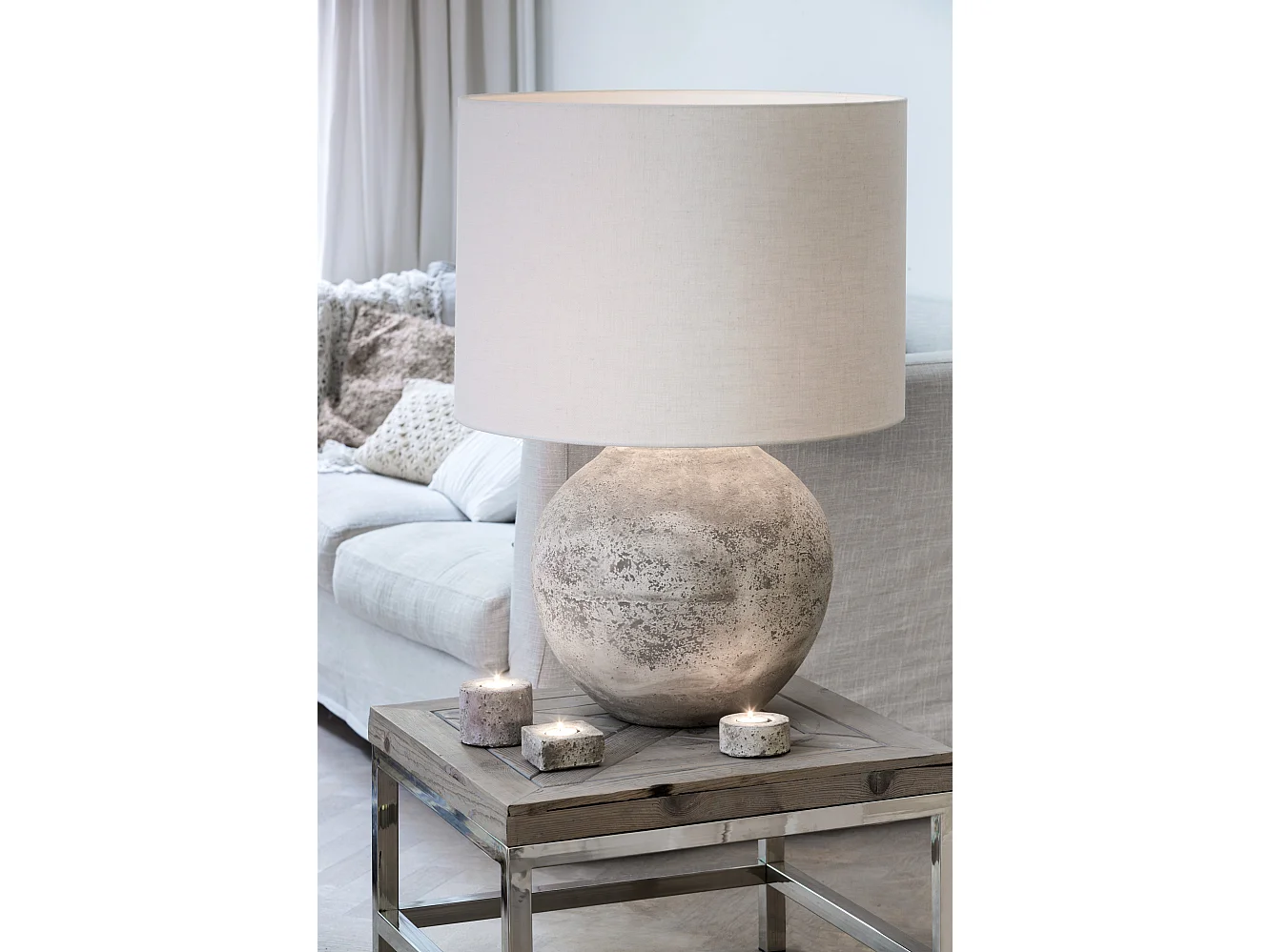 Abat-jour LIVIGNO - Ø50x38cm - Blanc