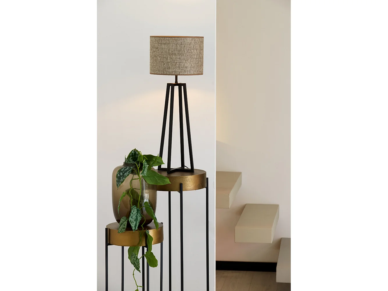 Abat-jour SAVERNA - Ø30x21cm - Marron