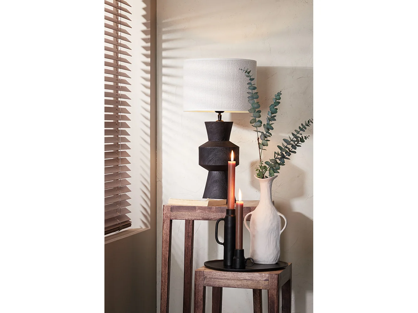 Abat-jour SAVERNA - Ø30x21cm - Blanc