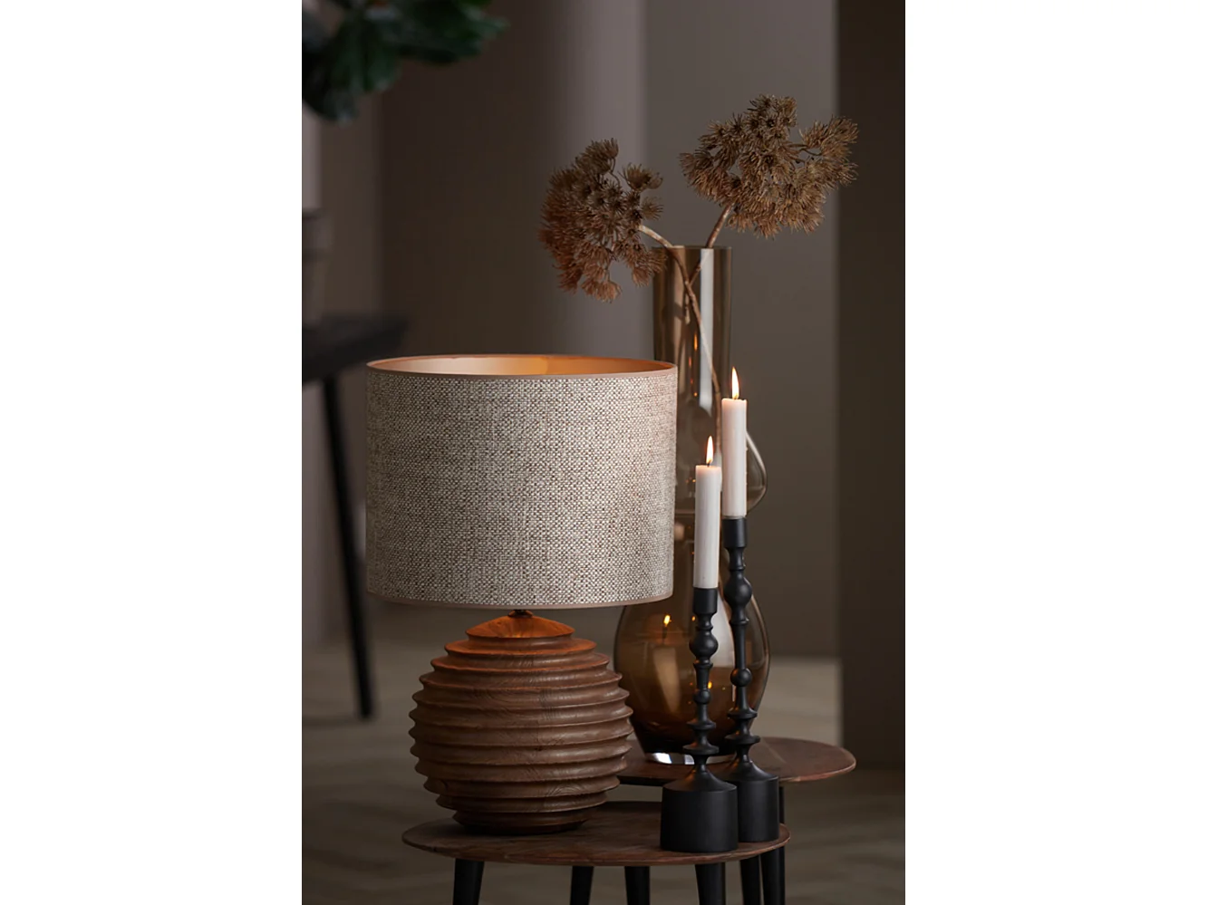 Abat-jour SAVERNA - Ø40x30cm - Marron