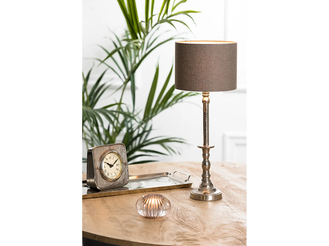 Abat-jour LIVIGNO - Ø20x15cm - Marron