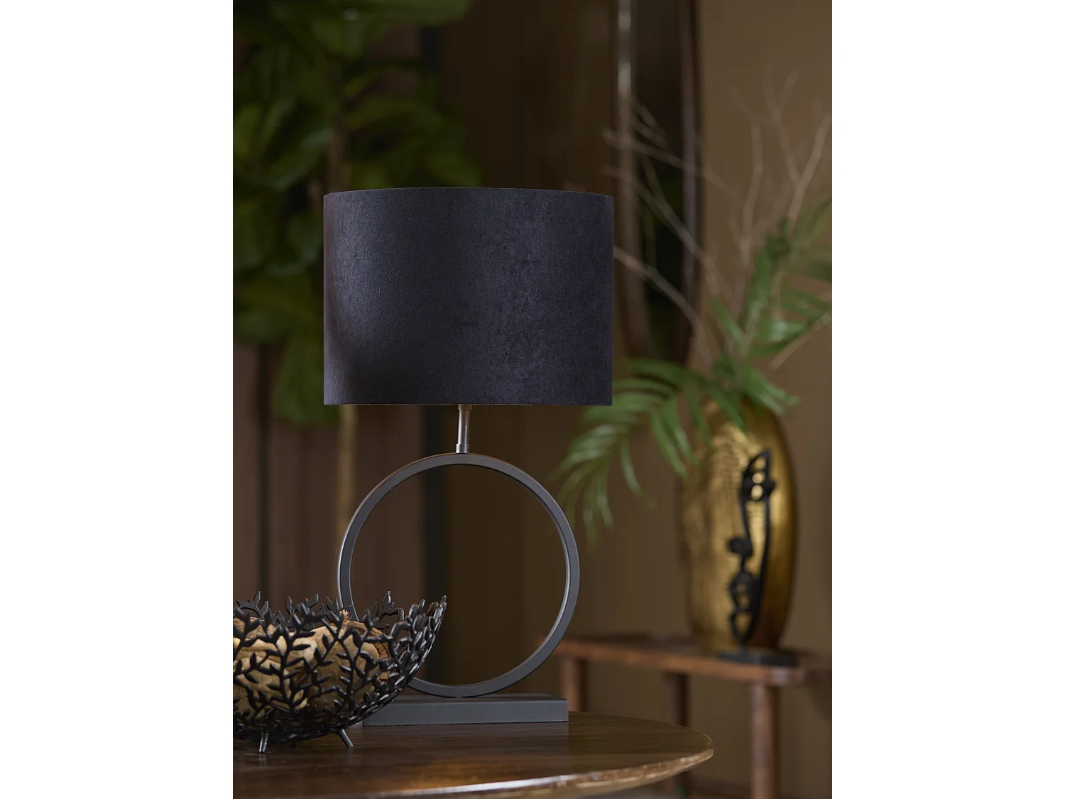 Pantalla VELOURS - Ø35x25cm - Negra